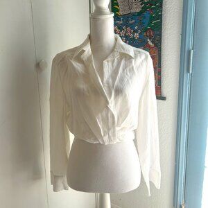 Collar white crop top